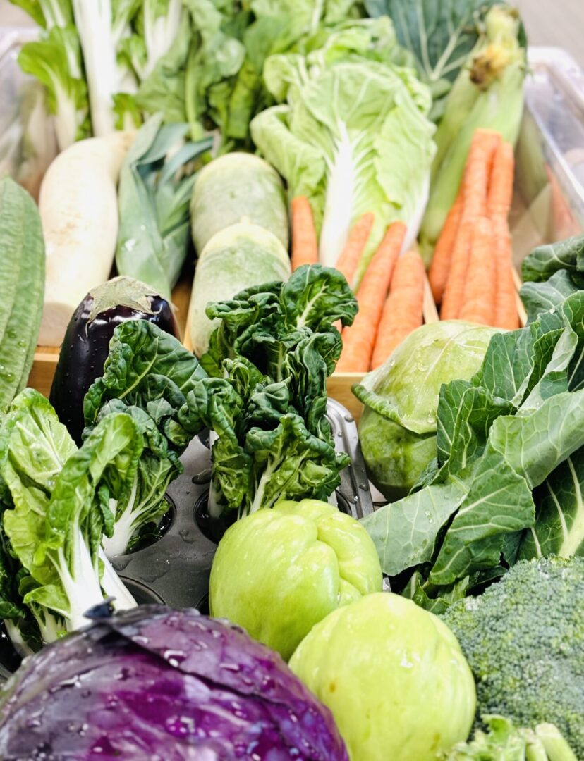 A close up of many different vegetables